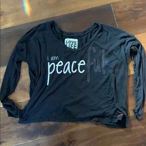 Peace Love World I Am Peace Long Sleeve Top